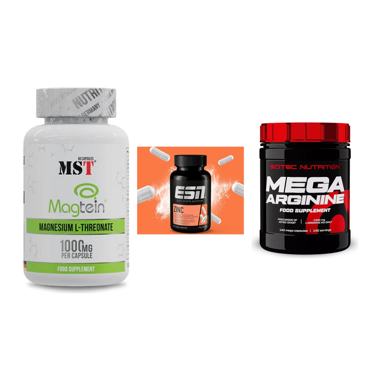 Ausdauer-Set: MST Magnesium + ESN Zinc + Scitec Mega – alle enthaltenen Artikel