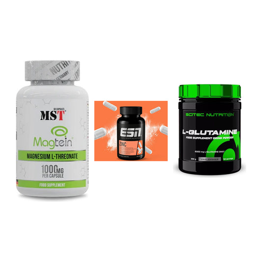 Ausdauer-Set: MST Magnesium + ESN Zinc + Scitec L-Glutami – alle enthaltenen Artikel