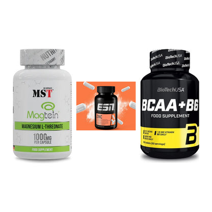 Ausdauer-Set: MST Magnesium + ESN Zinc + BioTech BCAA+B6 – alle enthaltenen Artikel