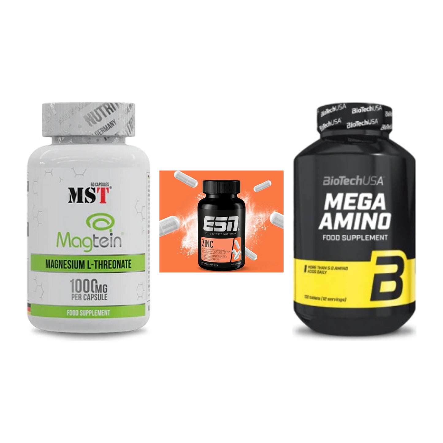 Ausdauer-Set: MST Magnesium + ESN Zinc + BioTech Mega – alle enthaltenen Artikel