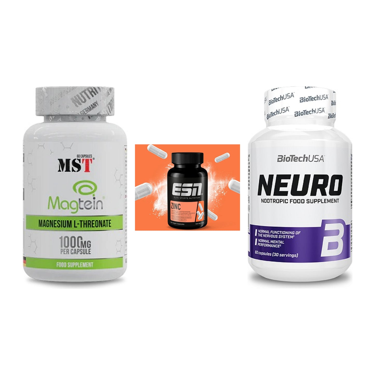 Ausdauer-Set: MST Magnesium + ESN Zinc + BioTech Neuro – alle enthaltenen Artikel