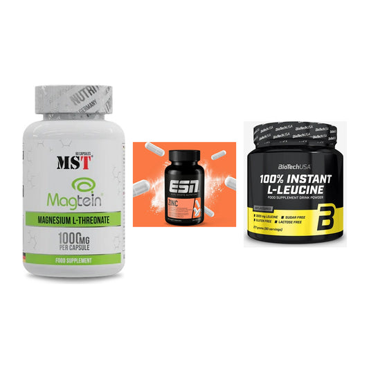 Ausdauer-Set: MST Magnesium + ESN Zinc + BioTech 100% – alle enthaltenen Artikel