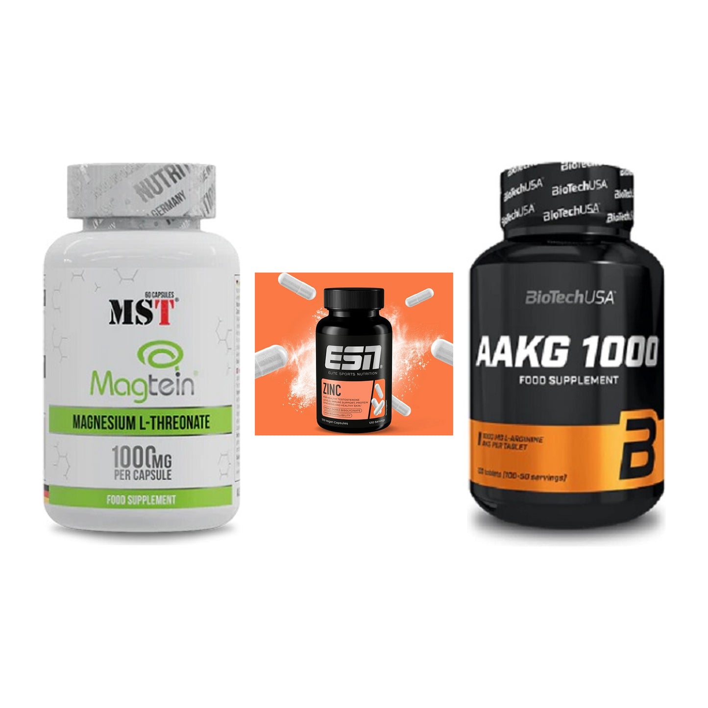 Ausdauer-Set: MST Magnesium + ESN Zinc + BioTech AAKG – alle enthaltenen Artikel