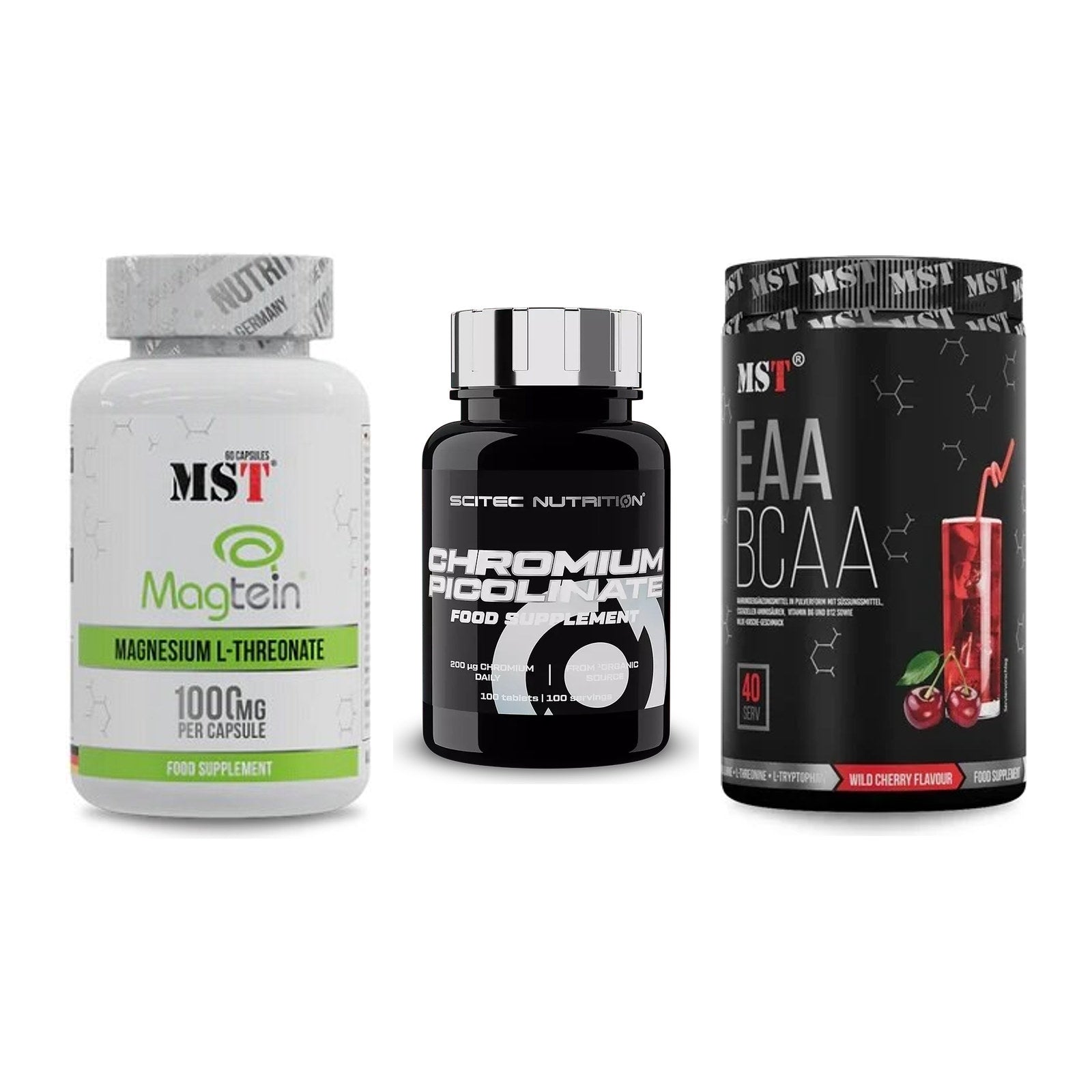 Ausdauer-Set: MST Magnesium + Scitec Chromium + MST EAA & BCAA – alle enthaltenen Artikel