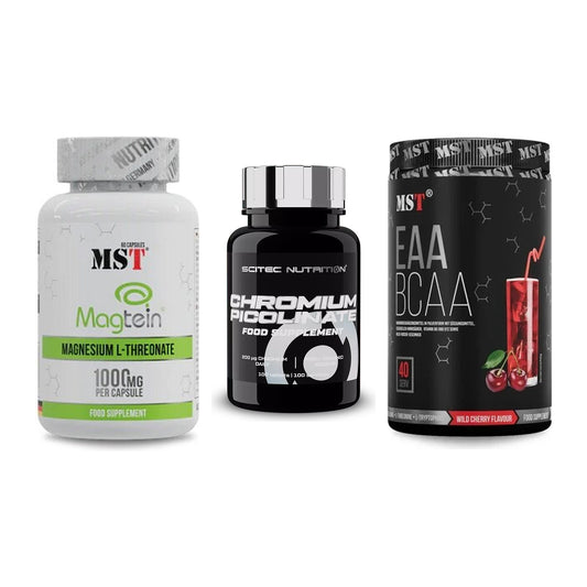 Ausdauer-Set: MST Magnesium + Scitec Chromium + MST EAA & BCAA – alle enthaltenen Artikel