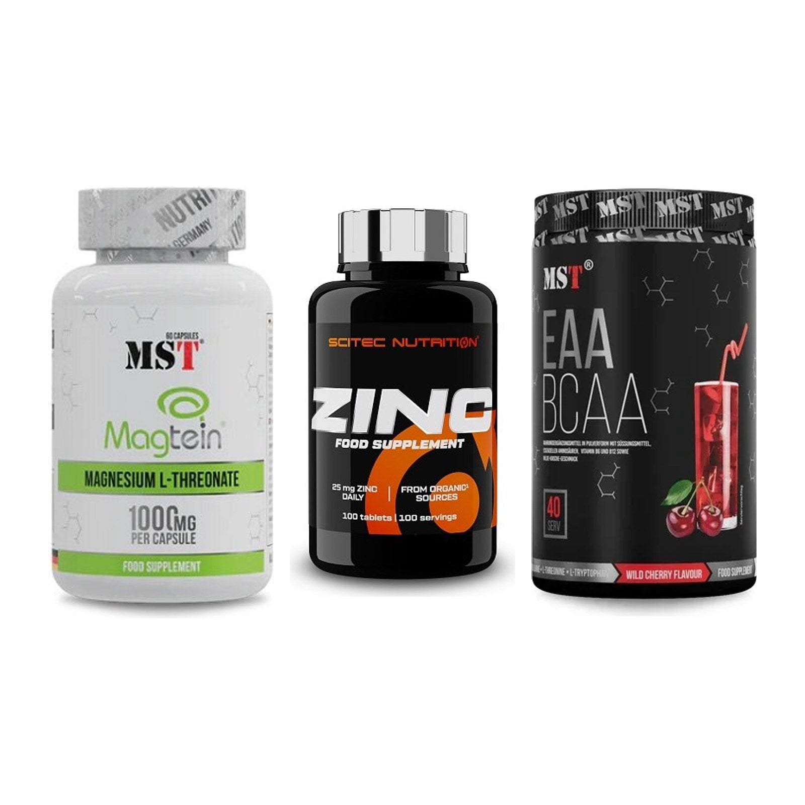Ausdauer-Set: MST Magnesium + Scitec Zinc + MST EAA & BCAA – alle enthaltenen Artikel