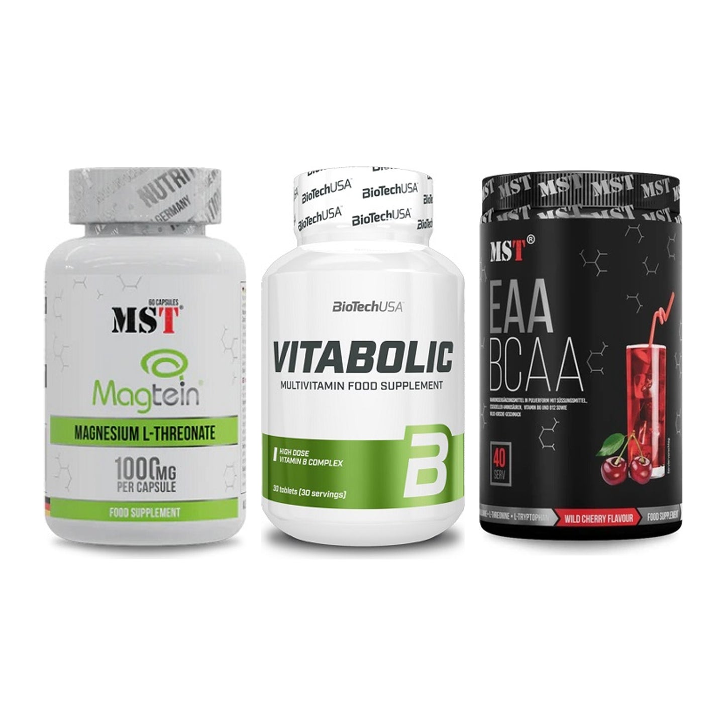 Ausdauer-Set: MST Magnesium + BioTech Vitaboli + MST EAA & BCAA – alle enthaltenen Artikel