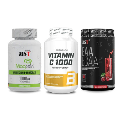 Ausdauer-Set: MST Magnesium + BioTech Vitamin + MST EAA & BCAA – alle enthaltenen Artikel