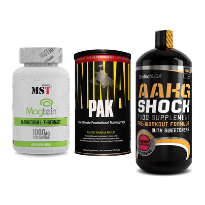 Ausdauer-Set: MST Magnesium + Universal Animal + BioTech AAKG – alle enthaltenen Artikel