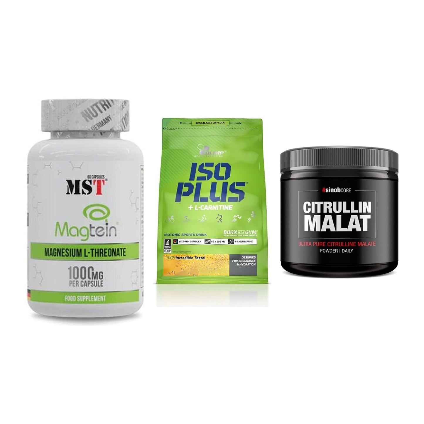 Ausdauer-Set: MST Magnesium + Olimp Iso Plus + Sinob Core – alle enthaltenen Artikel