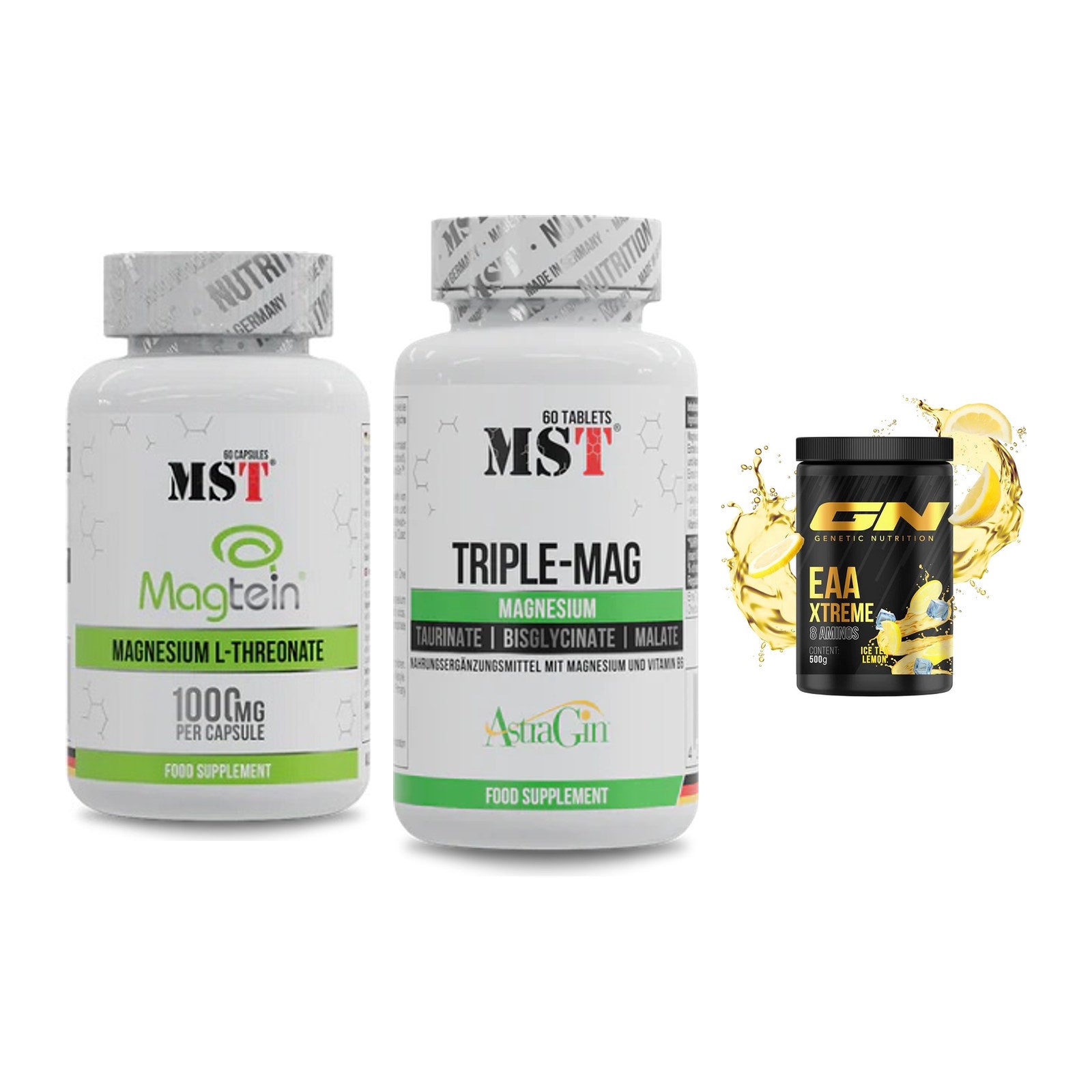Ausdauer-Set: MST Magnesium + MST Tripple Mag + GN EAA Xtreme – alle enthaltenen Artikel