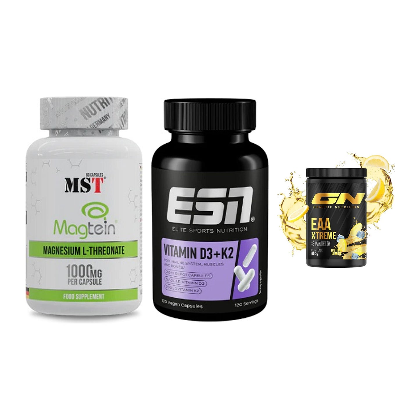 Ausdauer-Set: MST Magnesium + ESN Vitamin D3 + GN EAA Xtreme – alle enthaltenen Artikel
