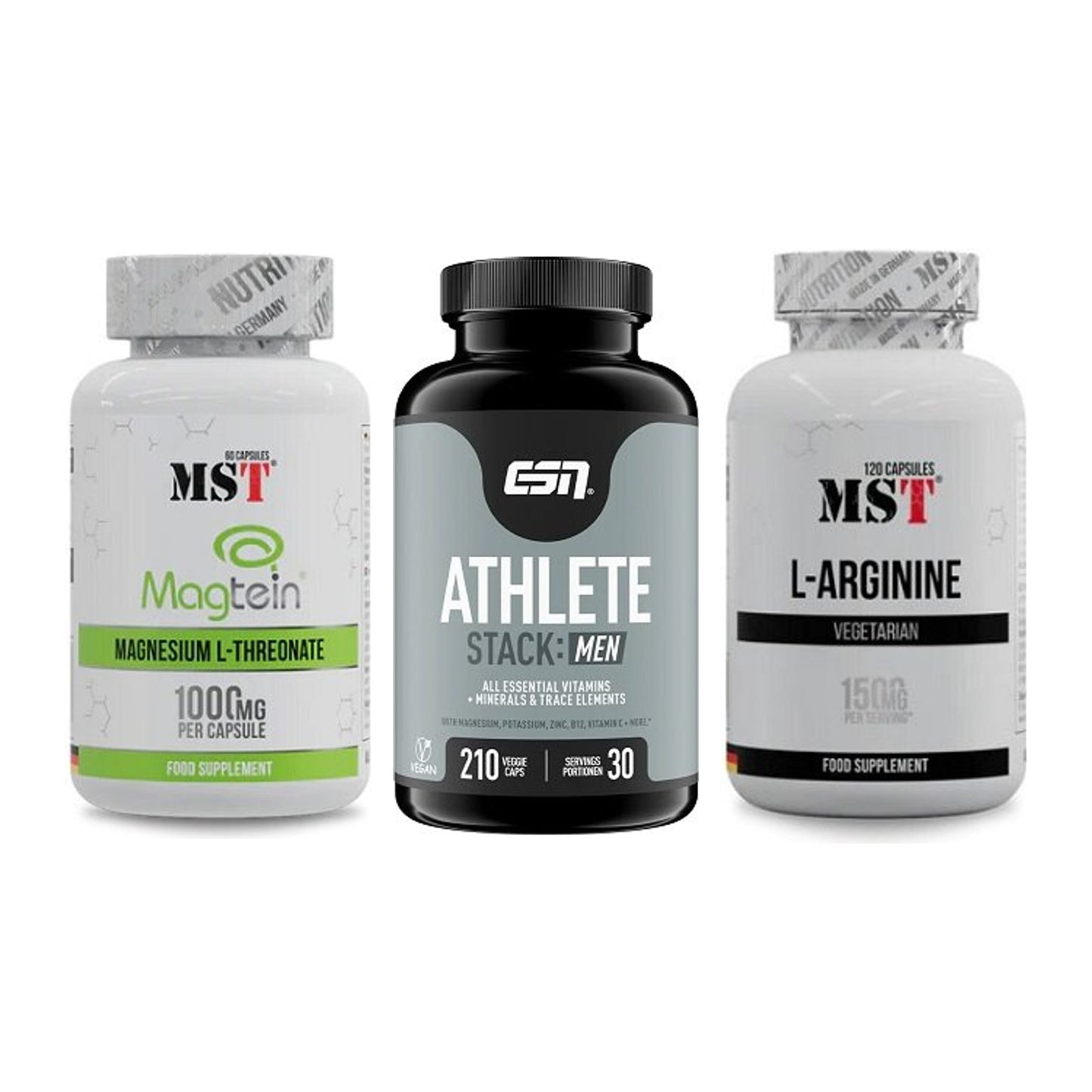 Ausdauer-Set: MST Magnesium + ESN Athlete + MST L-Arginine – alle enthaltenen Artikel