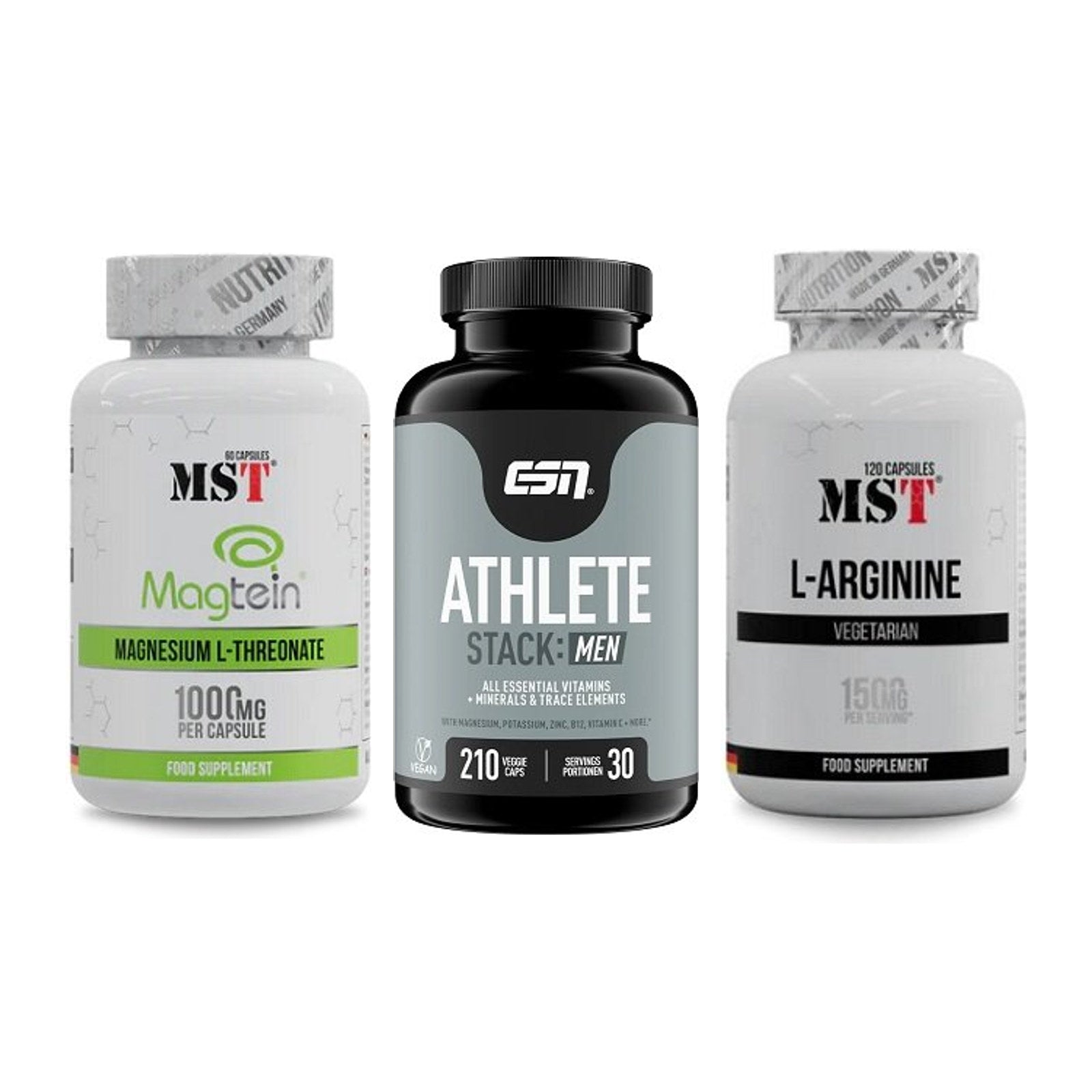Ausdauer-Set: MST Magnesium + ESN Athlete + MST L-Arginine – alle enthaltenen Artikel