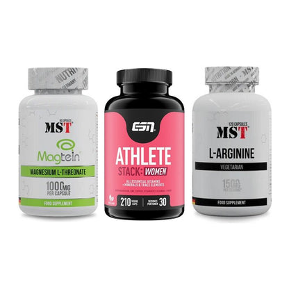 Ausdauer-Set: MST Magnesium + ESN Athlete + MST L-Arginine – alle enthaltenen Artikel