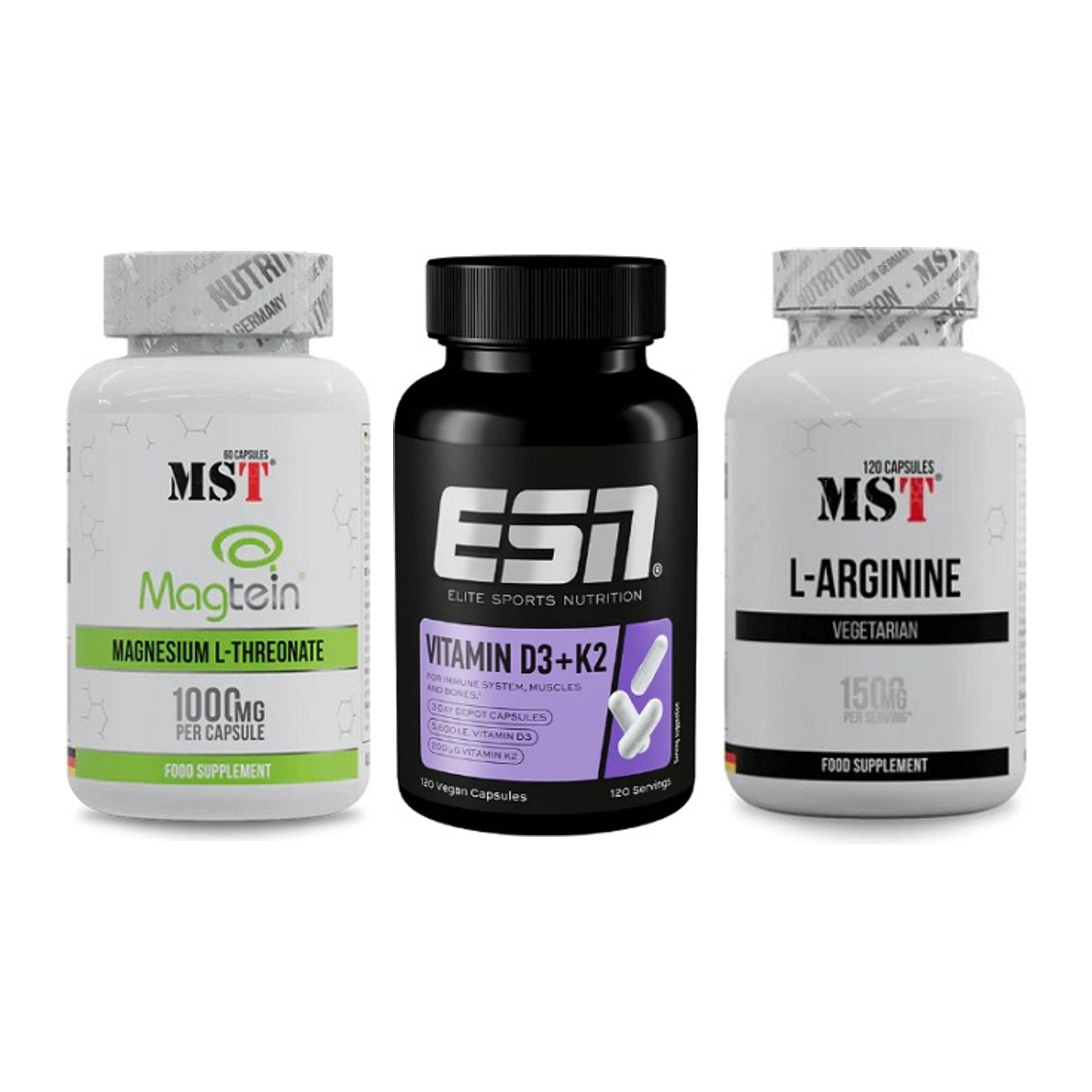 Ausdauer-Set: MST Magnesium + ESN Vitamin D3 + MST L-Arginine – alle enthaltenen Artikel