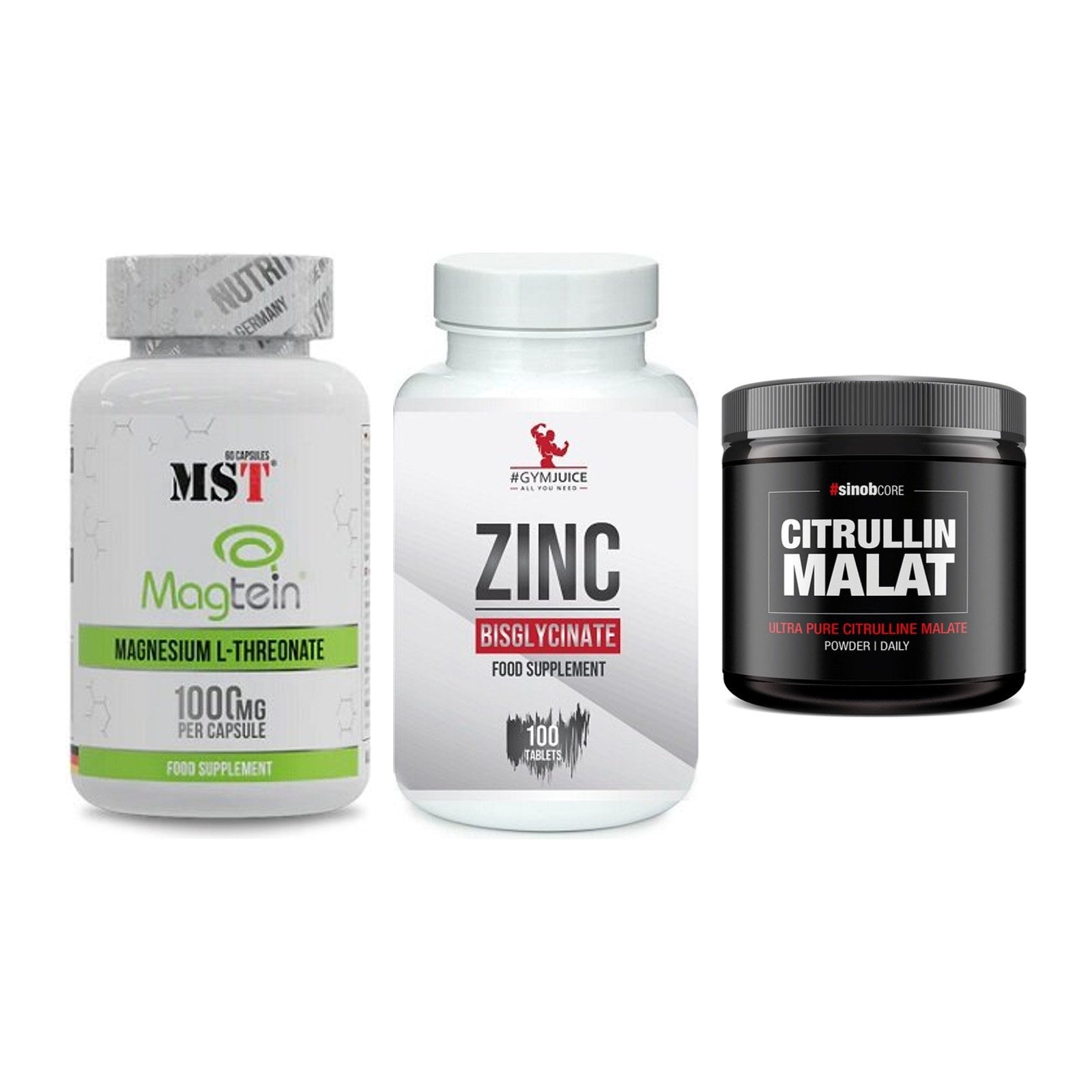 Ausdauer-Set: MST Magnesium + #GYMJUICE ZINC + Sinob Core – alle enthaltenen Artikel