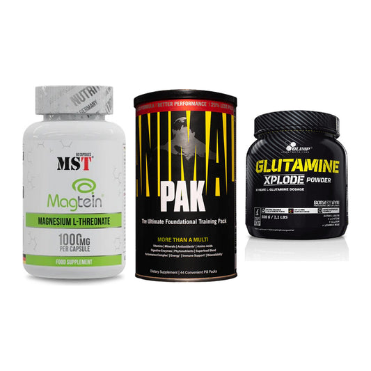 Ausdauer-Set: MST Magnesium + Universal Animal + Olimp L-Glutamin – alle enthaltenen Artikel