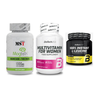 Ausdauer-Set: MST Magnesium + BioTech Multivit + BioTech 100% – alle enthaltenen Artikel
