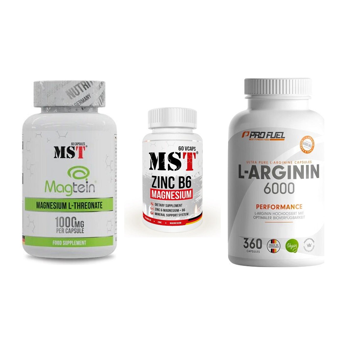 Ausdauer-Set: MST Magnesium + MST Zinc + ProFuel L-Argini – alle enthaltenen Artikel