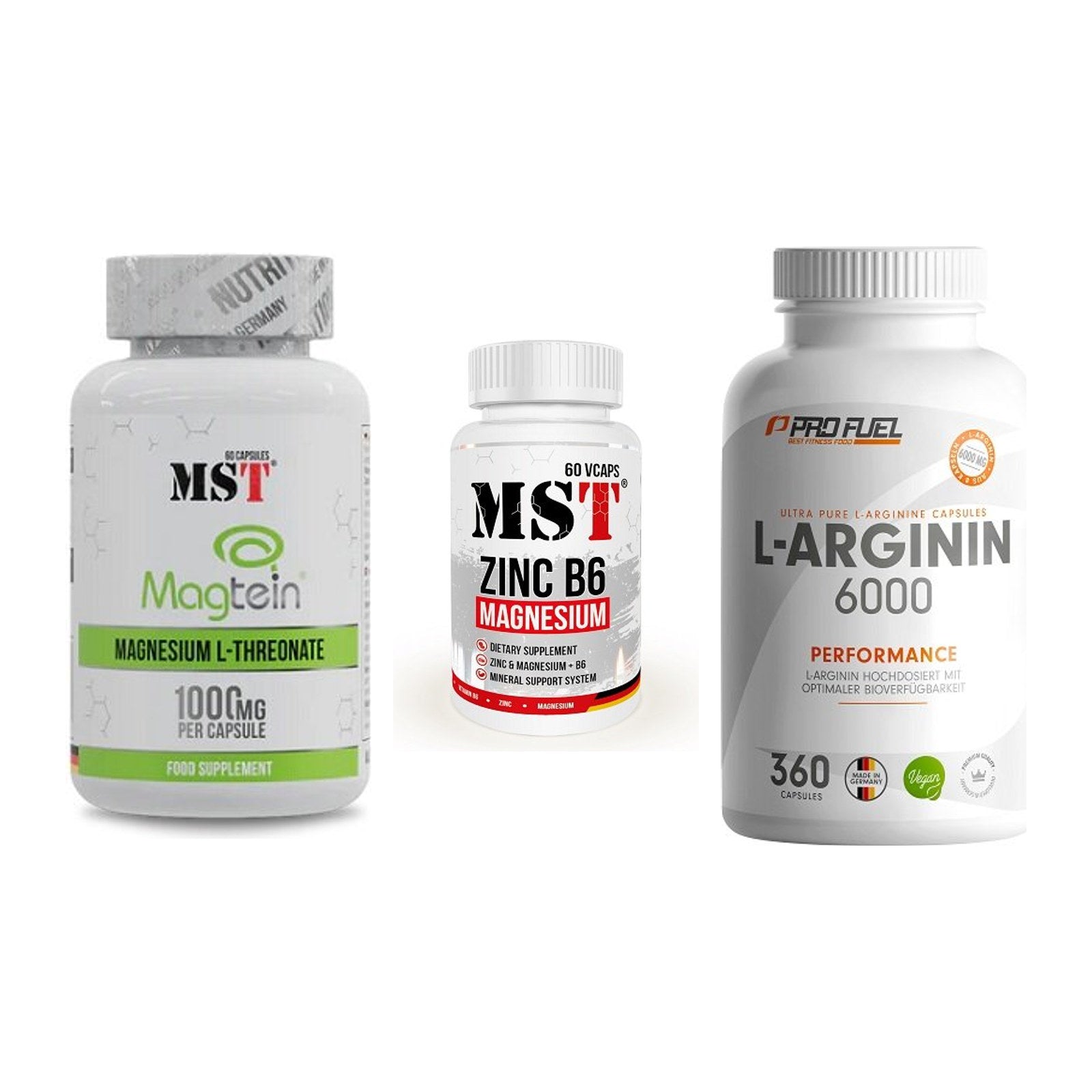 Ausdauer-Set: MST Magnesium + MST Zinc + ProFuel L-Argini – alle enthaltenen Artikel