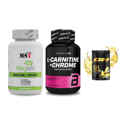 Ausdauer-Set: MST Magnesium + BioTech L-Carnit + GN EAA Xtreme – alle enthaltenen Artikel