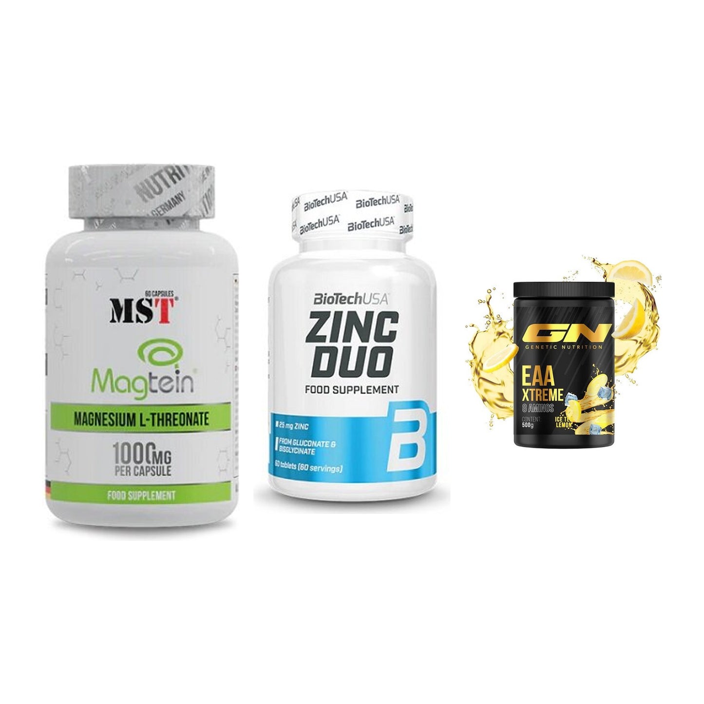 Ausdauer-Set: MST Magnesium + BioTech Zinc Duo + GN EAA Xtreme – alle enthaltenen Artikel