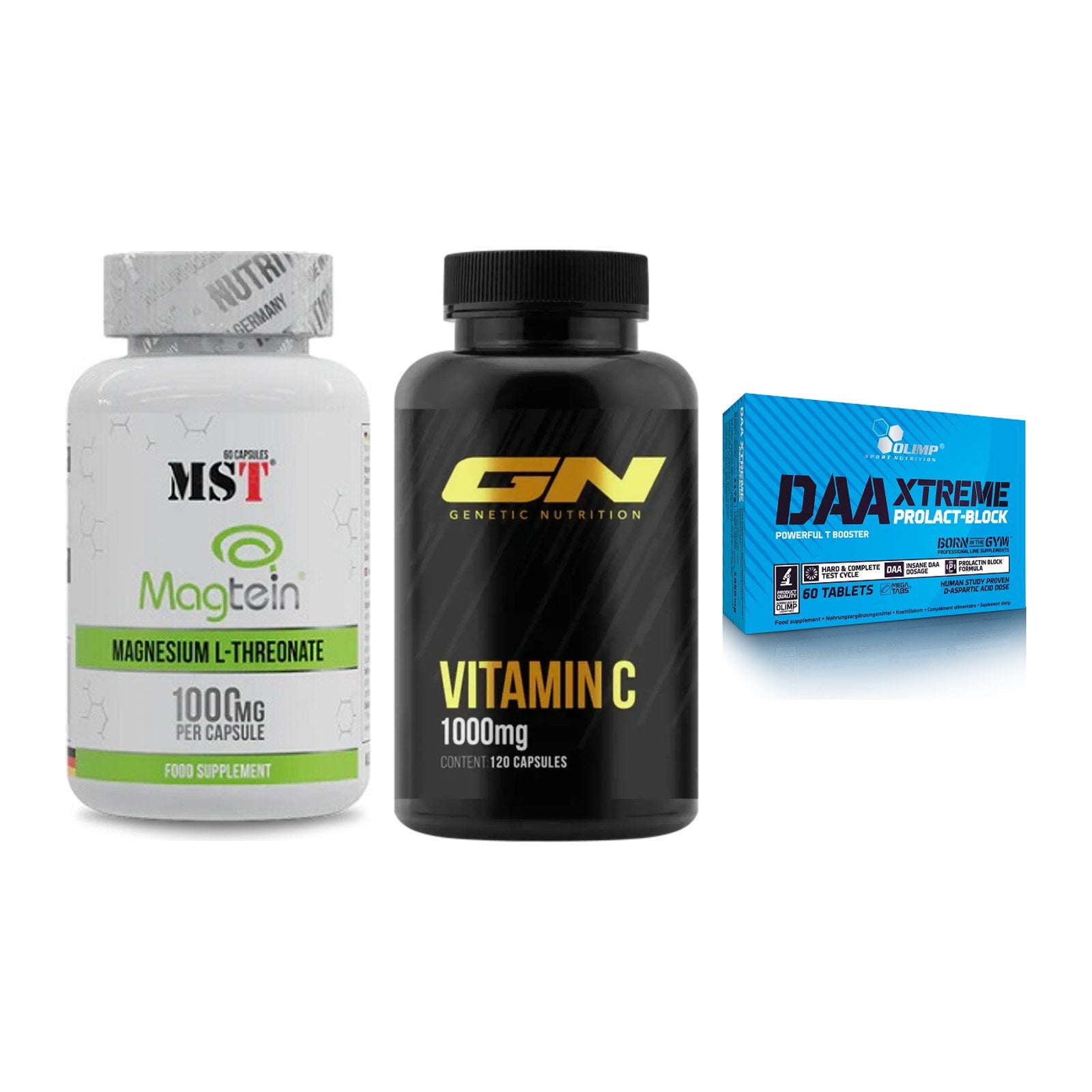 Ausdauer-Set: MST Magnesium + GN Vitamin C + Olimp DAA Xtreme – alle enthaltenen Artikel