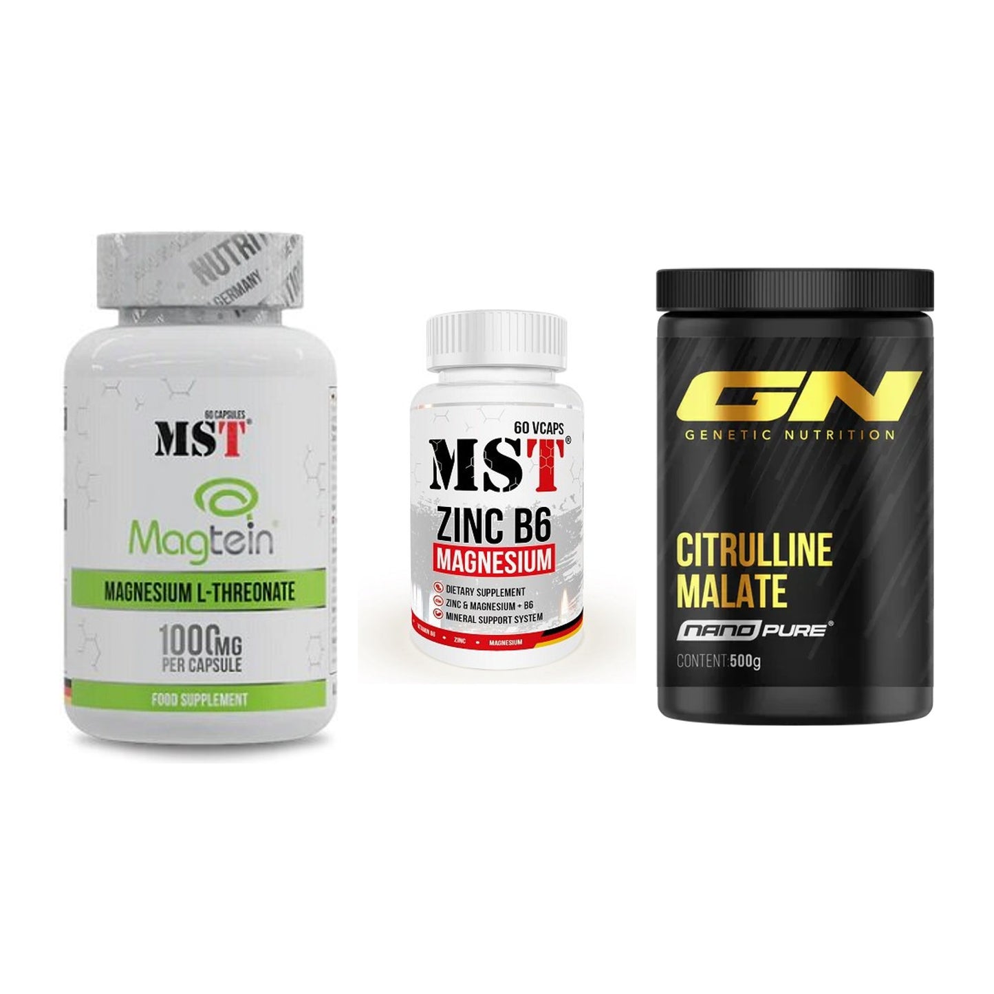 Ausdauer-Set: MST Magnesium + MST Zinc + GN Citrulline – alle enthaltenen Artikel