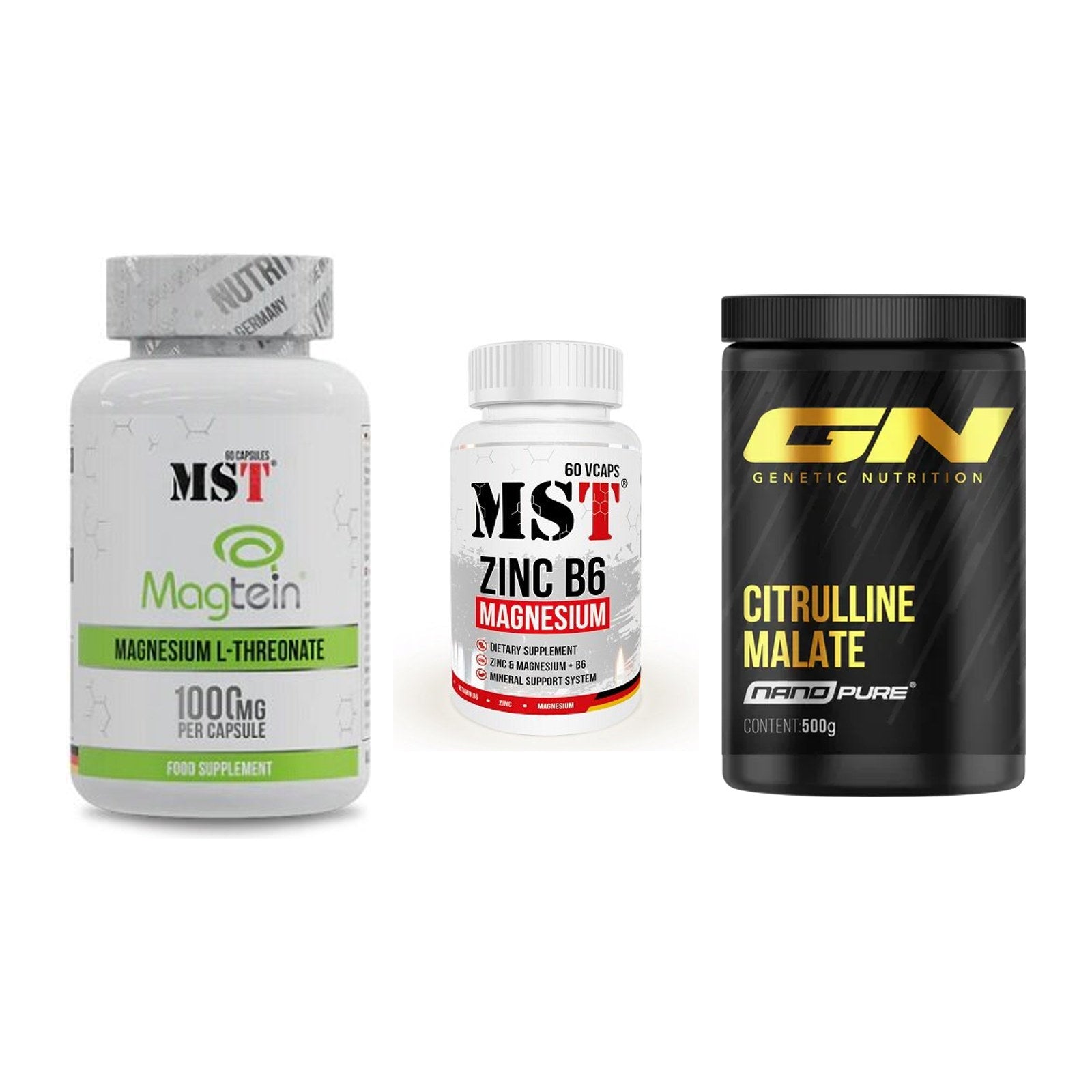 Ausdauer-Set: MST Magnesium + MST Zinc + GN Citrulline – alle enthaltenen Artikel