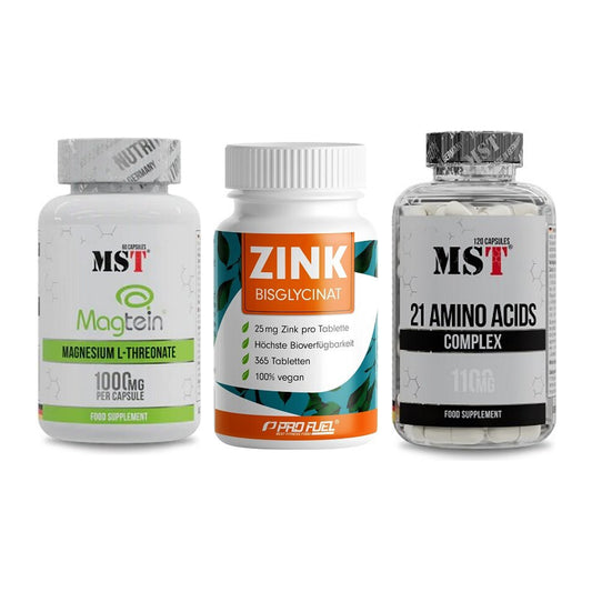 Ausdauer-Set: MST Magnesium + ProFuel Zink + MST 21 Amino – alle enthaltenen Artikel