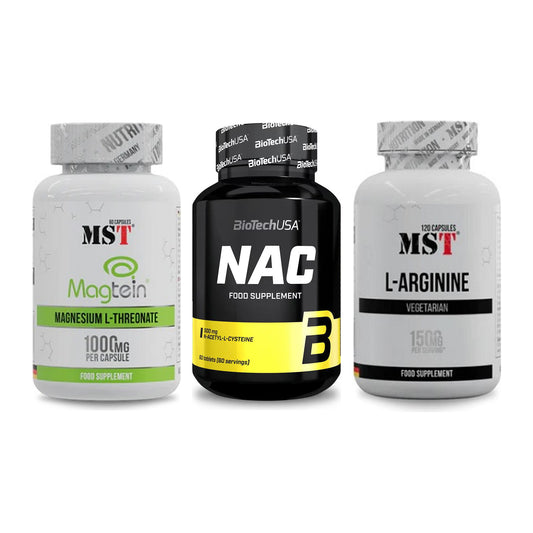 Ausdauer-Set: MST Magnesium + BioTech NAC + MST L-Arginine – alle enthaltenen Artikel