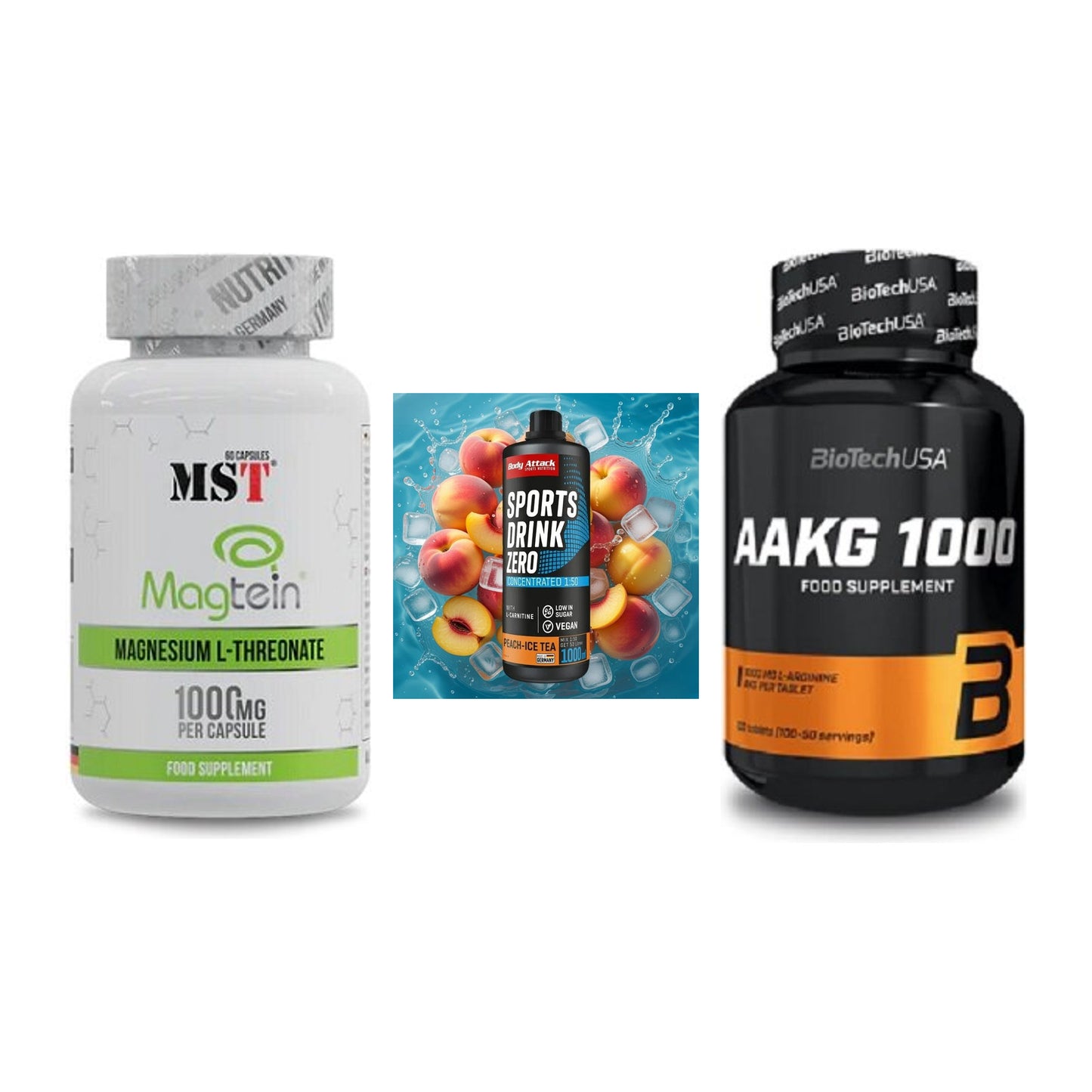 Ausdauer-Set: MST Magnesium + Body Attack + BioTech AAKG – alle enthaltenen Artikel