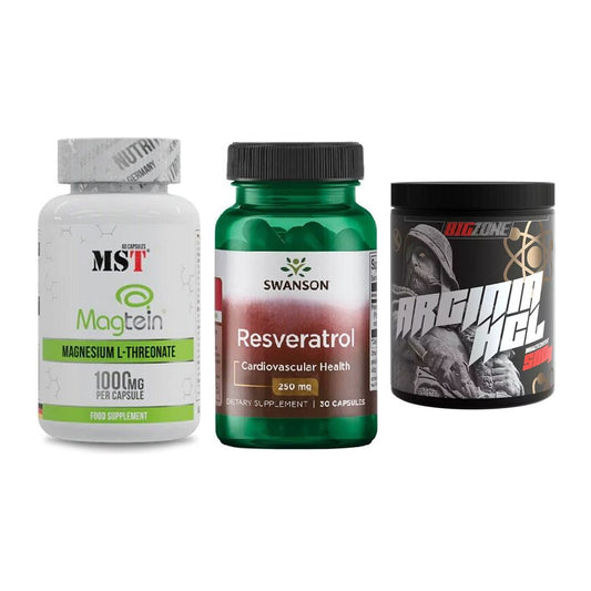 Ausdauer-Set: MST Magnesium + Swanson Resverat + Big Zone Arginin – alle enthaltenen Artikel
