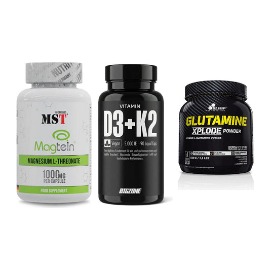 Ausdauer-Set: MST Magnesium + Big Zone Vitamin + Olimp L-Glutamin – alle enthaltenen Artikel