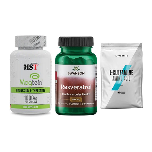 Ausdauer-Set: MST Magnesium + Swanson Resverat + MyProtein – alle enthaltenen Artikel