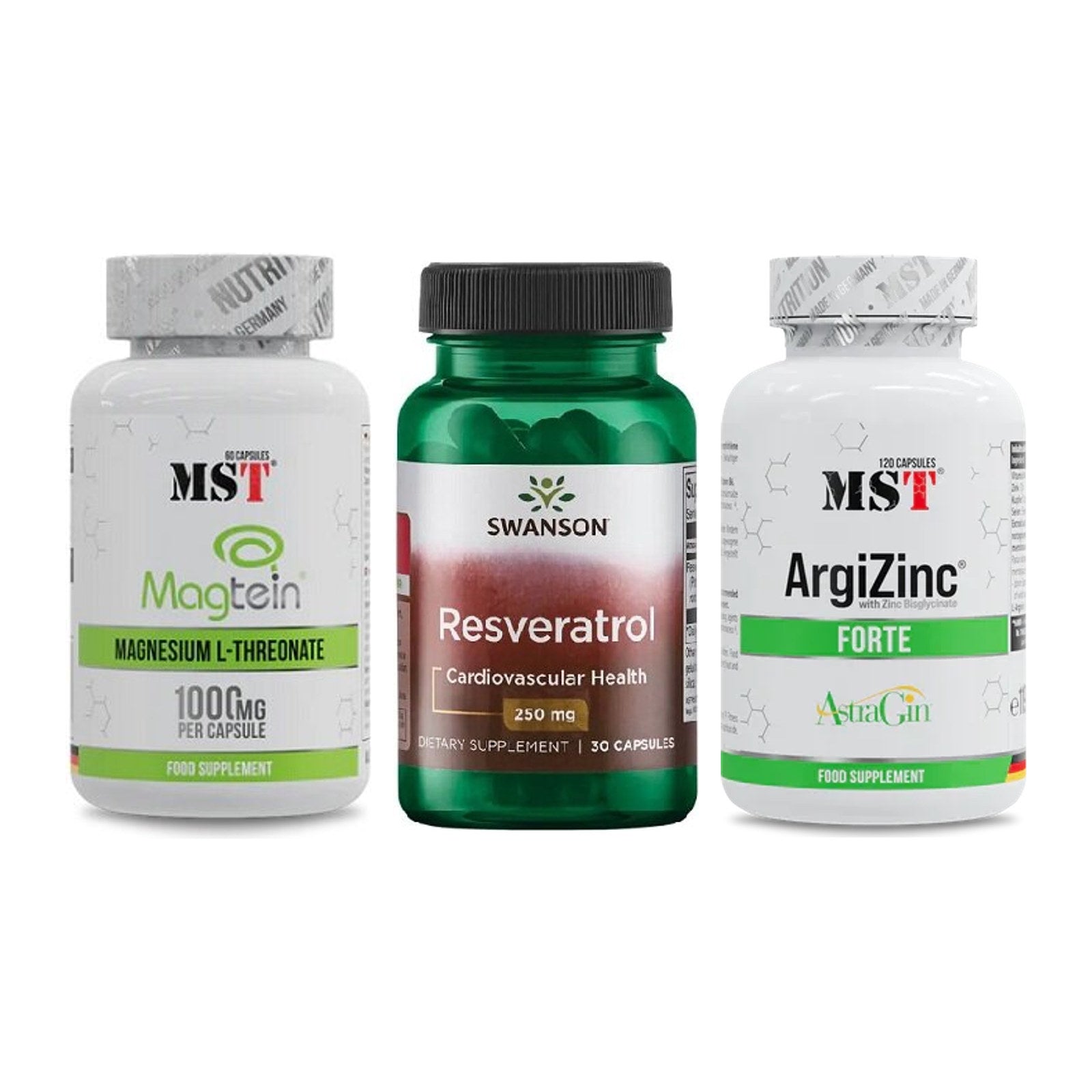 Ausdauer-Set: MST Magnesium + Swanson Resverat + MST ArgiZinc – alle enthaltenen Artikel
