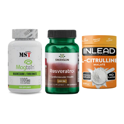 Ausdauer-Set: MST Magnesium + Swanson Resverat + INLEAD L-Citrull – alle enthaltenen Artikel