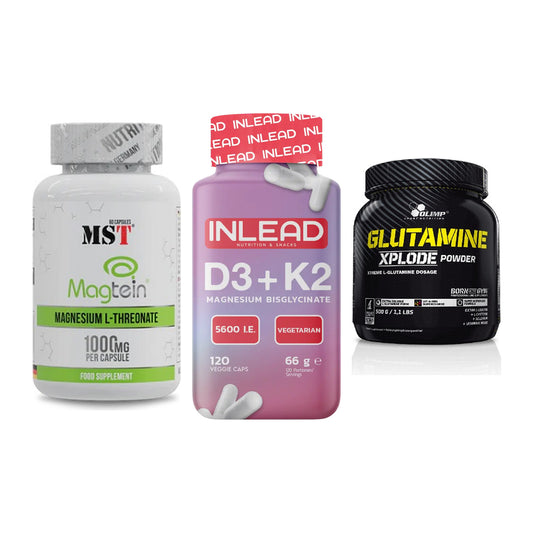 Ausdauer-Set: MST Magnesium + INLEAD Vitamin + Olimp L-Glutamin – alle enthaltenen Artikel