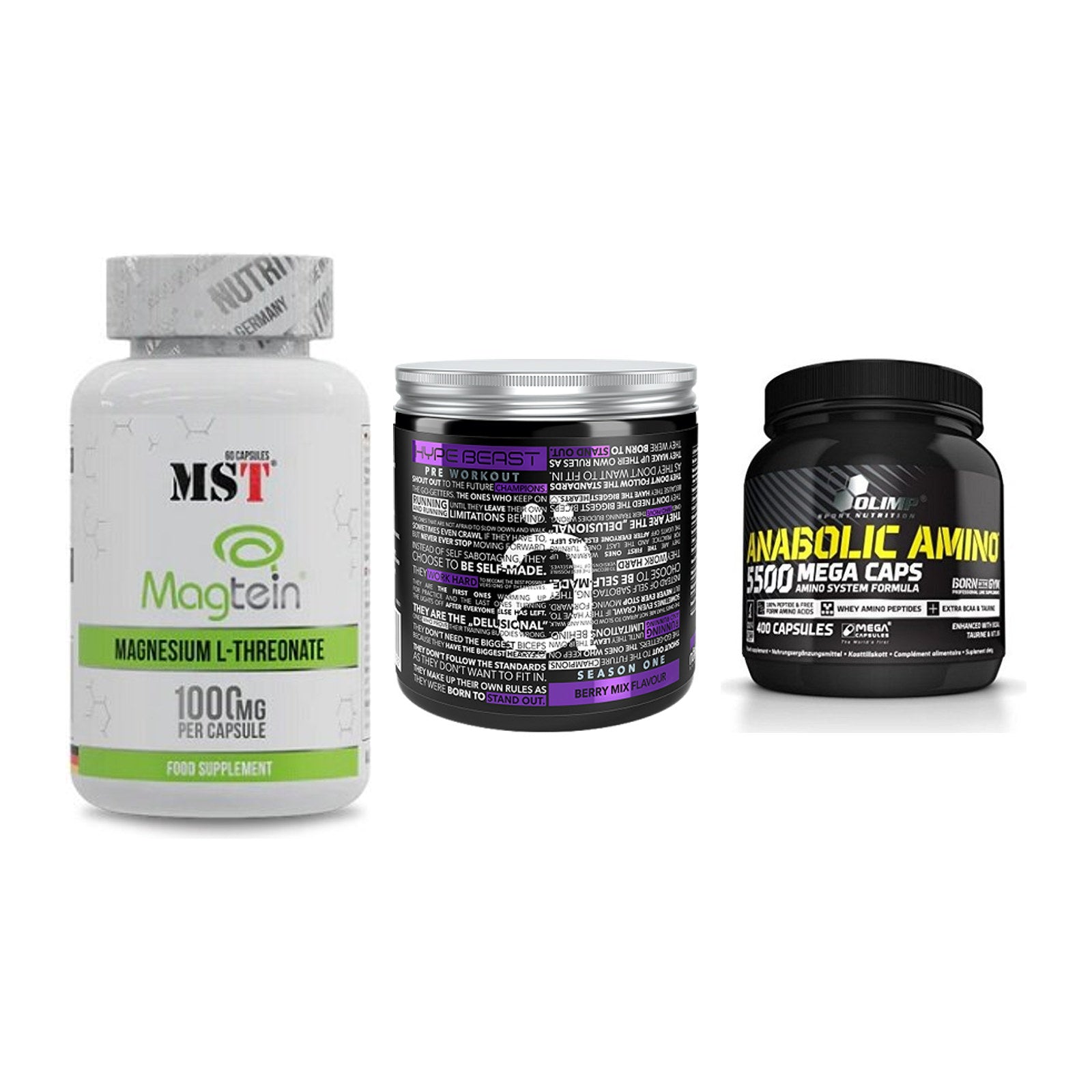 Ausdauer-Set: MST Magnesium + Nanosupps Hype + Olimp Anabolic – alle enthaltenen Artikel
