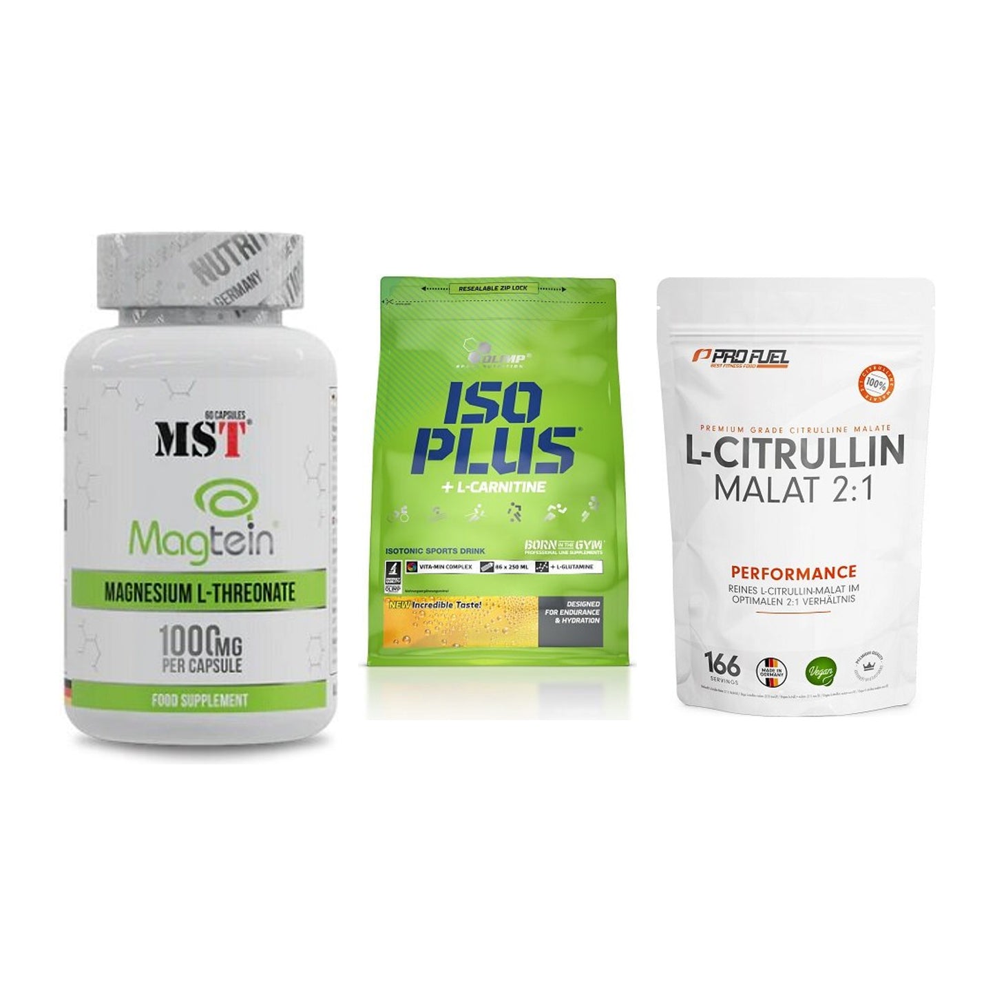 Ausdauer-Set: MST Magnesium + Olimp Iso Plus + ProFuel L-Citrul – alle enthaltenen Artikel