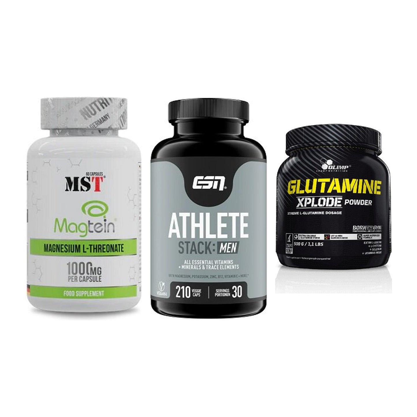 Ausdauer-Set: MST Magnesium + ESN Athlete + Olimp L-Glutamin – alle enthaltenen Artikel