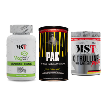 Ausdauer-Set: MST Magnesium + Universal Animal + MST Citrulline – alle enthaltenen Artikel