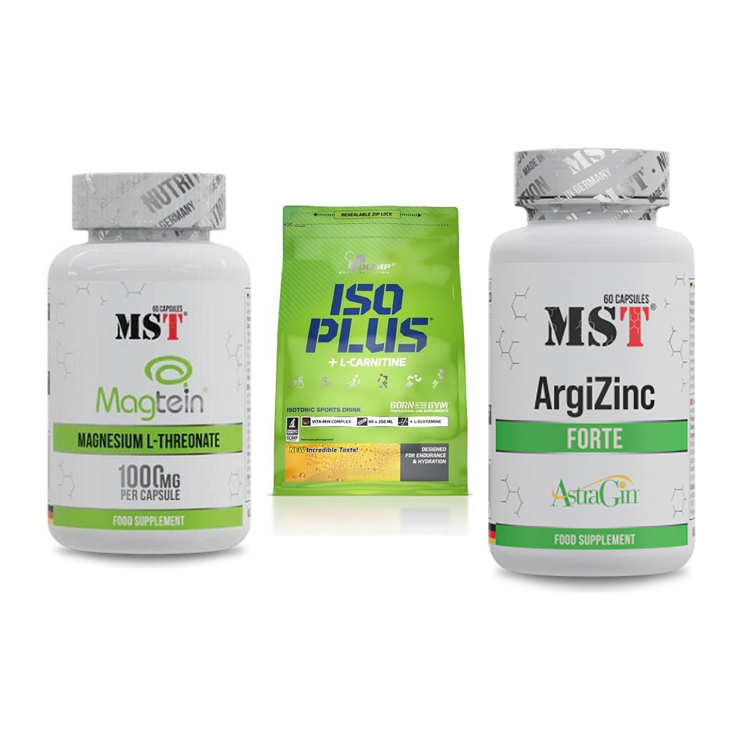 Ausdauer-Set: MST Magnesium + Olimp Iso Plus + MST ArgiZinc – alle enthaltenen Artikel