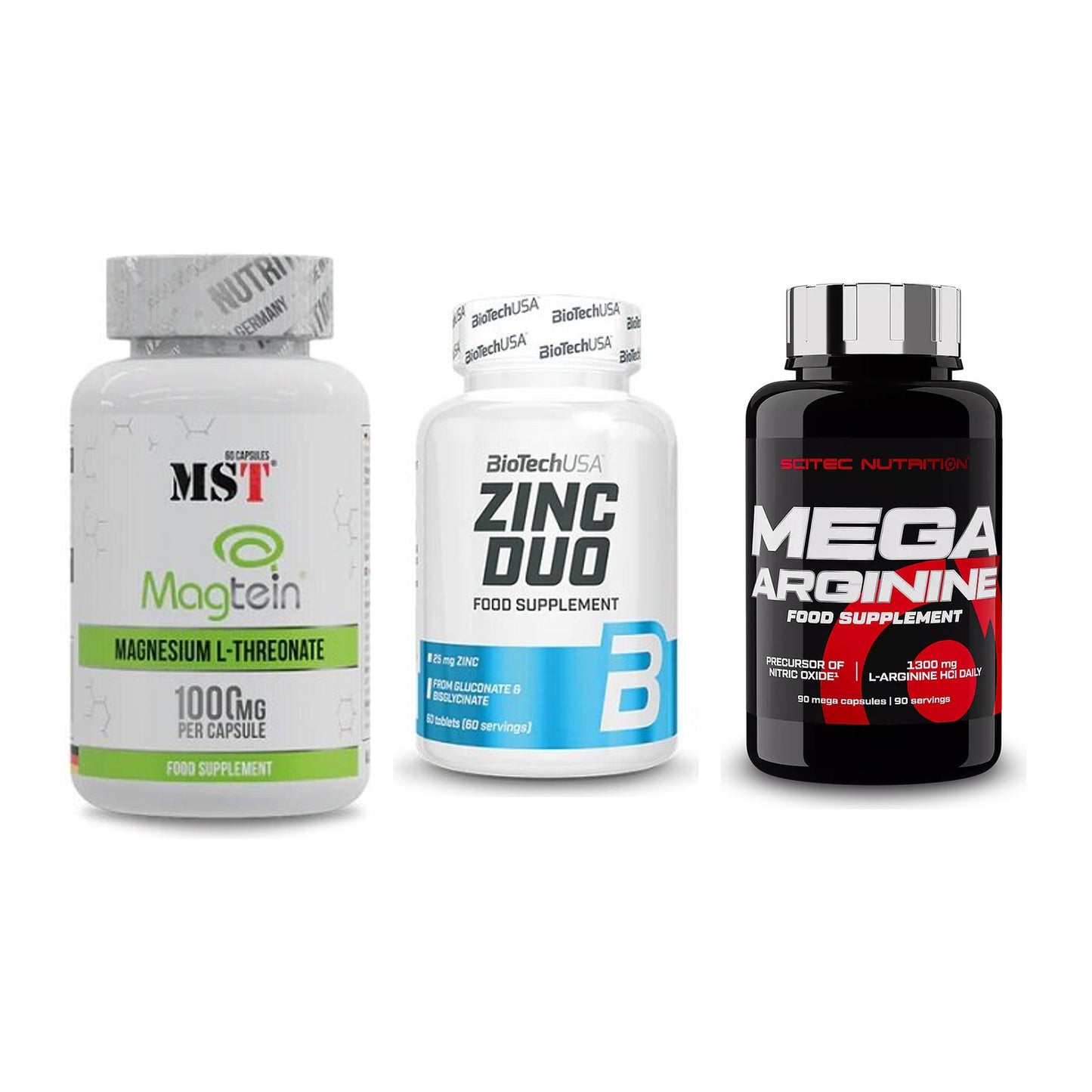 Ausdauer-Set: MST Magnesium + BioTech Zinc Duo + Scitec Mega – alle enthaltenen Artikel