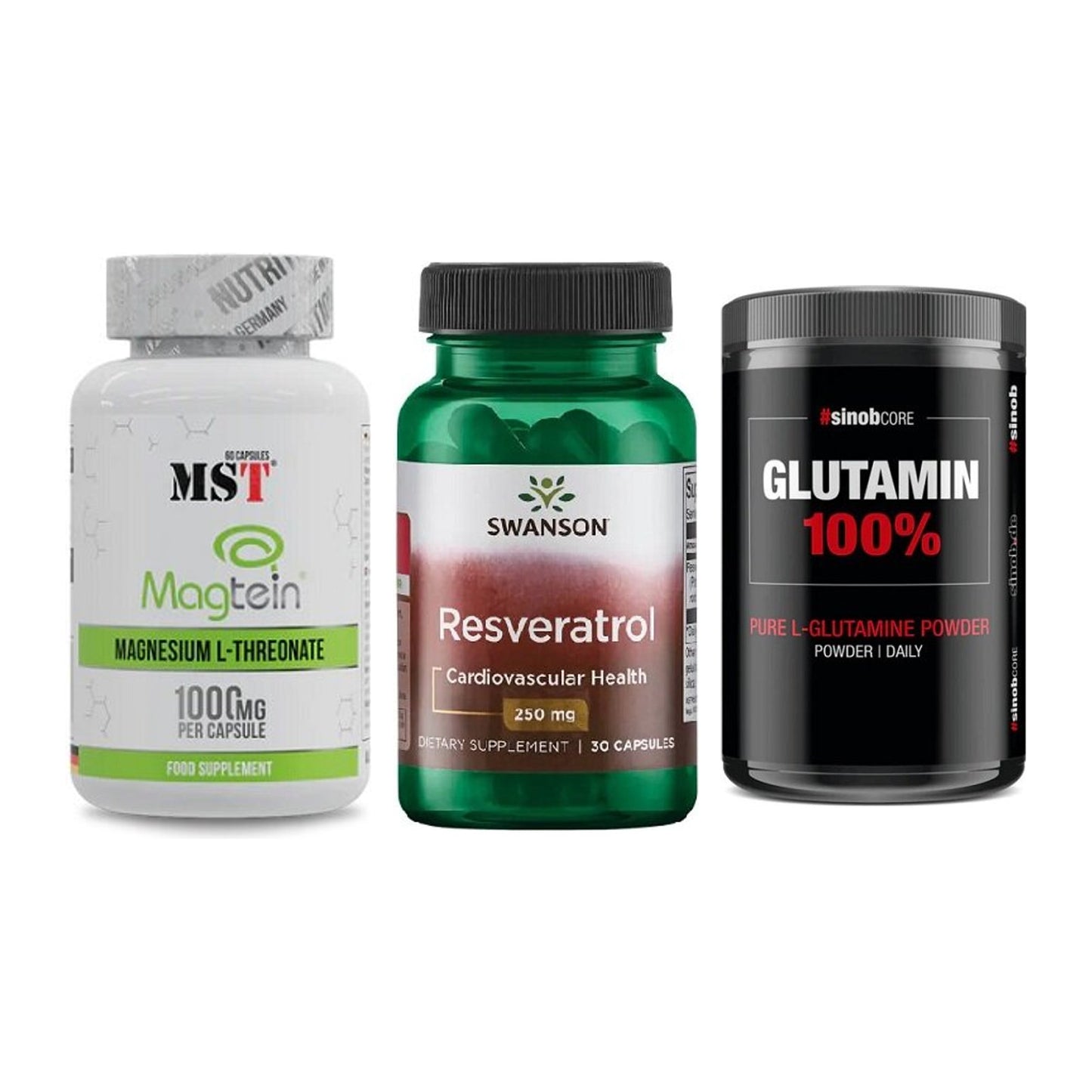Ausdauer-Set: MST Magnesium + Swanson Resverat + Sinob Core – alle enthaltenen Artikel