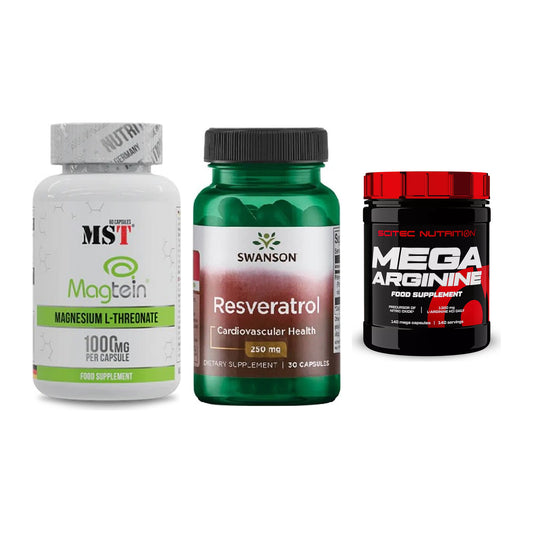 Ausdauer-Set: MST Magnesium + Swanson Resverat + Scitec Mega – alle enthaltenen Artikel