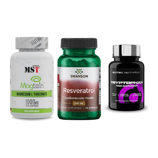 Ausdauer-Set: MST Magnesium + Swanson Resverat + Scitec Tryptopha – alle enthaltenen Artikel