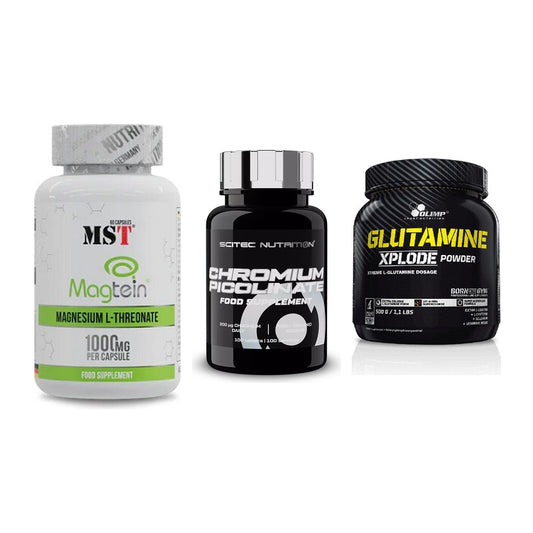 Ausdauer-Set: MST Magnesium + Scitec Chromium + Olimp L-Glutamin – alle enthaltenen Artikel