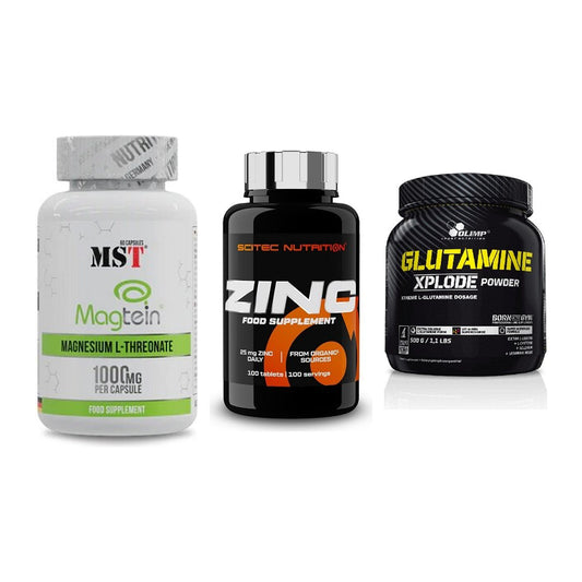 Ausdauer-Set: MST Magnesium + Scitec Zinc + Olimp L-Glutamin – alle enthaltenen Artikel